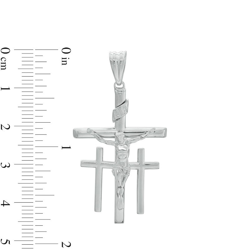 Main Image 2 of Calvary Crucifix Necklace Charm in Sterling Silver