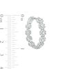 Thumbnail Image 1 of Cubic Zirconia Flower Hoop Earrings in Sterling Silver