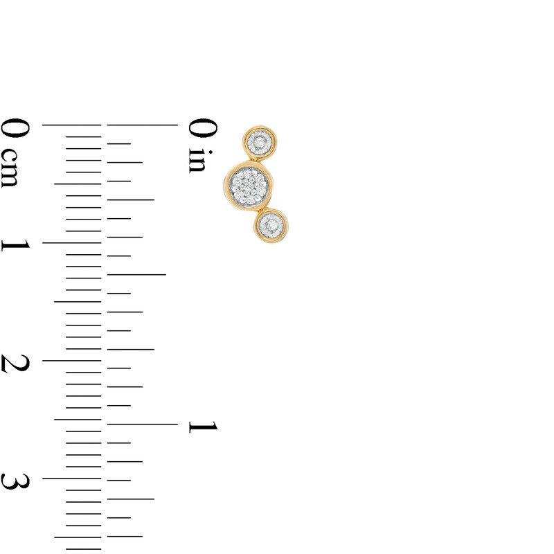 1/20 CT. T.W. Composite Diamond Three Stone Stud Earrings in 10K Gold