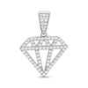 Thumbnail Image 0 of Cubic Zirconia Cut-Out Diamond-Shaped Necklace Charm in Solid Sterling Silver