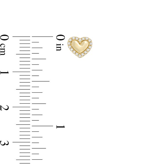 1/15 CT. T.W. Diamond Heart Frame Stud Earrings in 10K Gold