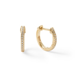 1/20 CT. T.W. Diamond Huggie Hoop Earrings in 10K Gold