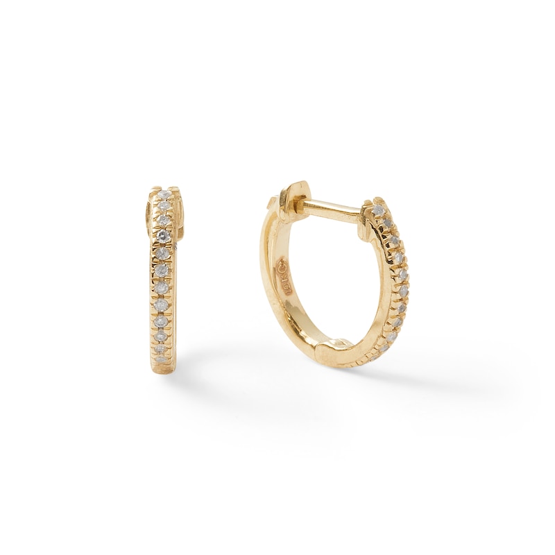 1/20 CT. T.W. Diamond Huggie Hoop Earrings in 10K Gold