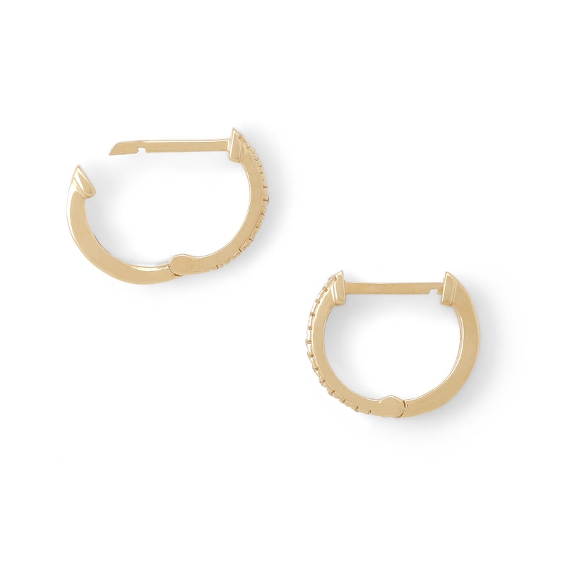 1/20 CT. T.W. Diamond Huggie Hoop Earrings in 10K Gold