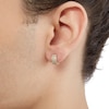 Thumbnail Image 2 of 1/4 CT. T.W. Diamond Multi-Row Huggie Hoop Earrings in 10K Gold