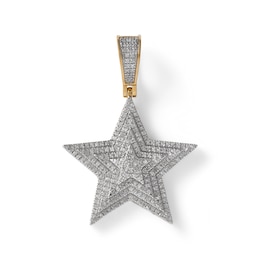 1/3 CT. T.W. Composite Diamond Star Necklace Charm in 10K Gold
