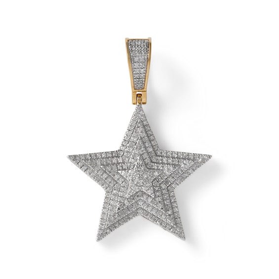 1/3 CT. T.W. Composite Diamond Star Necklace Charm in 10K Gold