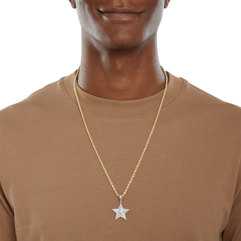 1/3 CT. T.W. Composite Diamond Star Necklace Charm in 10K Gold