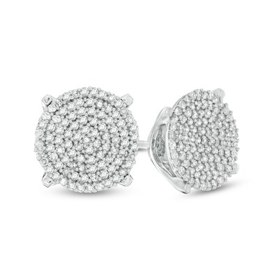 1/2 CT. T.W. Composite Diamond Stud Earrings in Sterling Silver - Extra Long Post