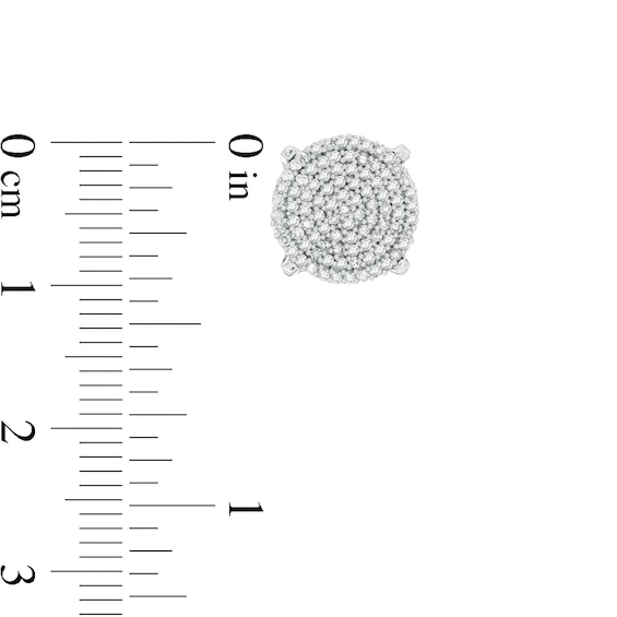 1/2 CT. T.W. Composite Diamond Stud Earrings in Sterling Silver - Extra Long Post