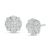 Thumbnail Image 1 of 1/5 CT. T.W. Diamond Cross Shield Stud Earrings in Sterling Silver - Extra Long Post