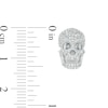 Thumbnail Image 2 of 1/3 CT. T.W. Diamond Skull Stud Earrings in Sterling Silver - Extra Long Post