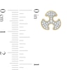 Thumbnail Image 2 of Mens' 1/8 CT. T.W. Diamond Blade Stud Earrings in 10K Gold - Extra Long Post