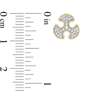 Mens' 1/8 CT. T.W. Diamond Blade Stud Earrings in 10K Gold - Extra Long Post