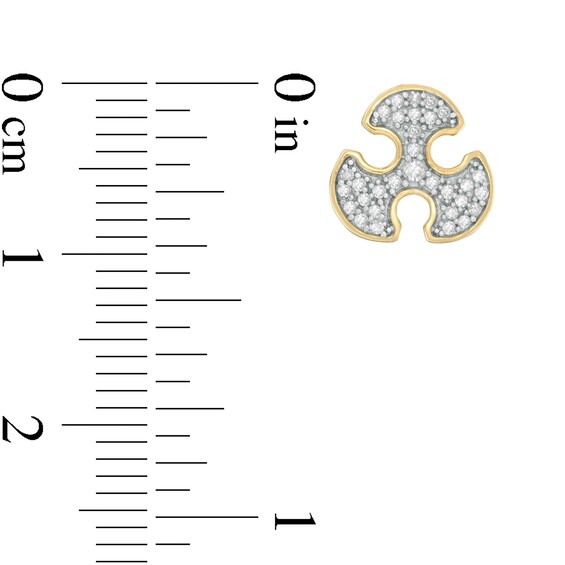 Mens' 1/8 CT. T.W. Diamond Blade Stud Earrings in 10K Gold - Extra Long Post