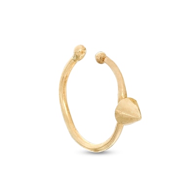 022 Gauge Spiked Nose Ring in 14K Gold