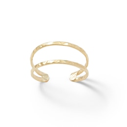 Double Row Hammered Toe Ring in 10K Gold Tube