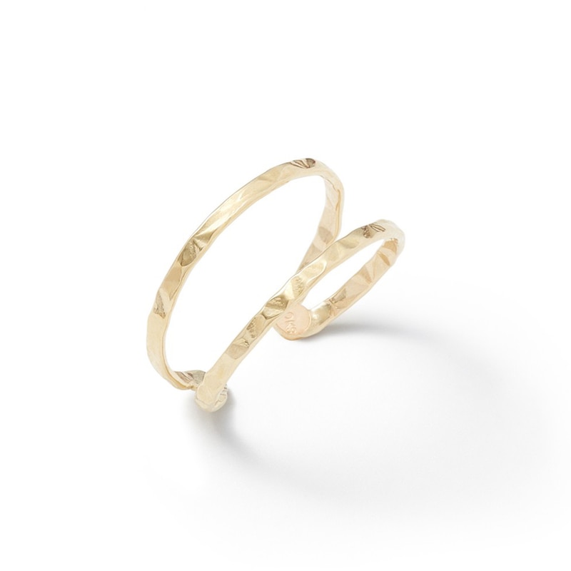 Main Image 2 of Double Row Hammered Midi/Toe Ring in 10K Gold Tube