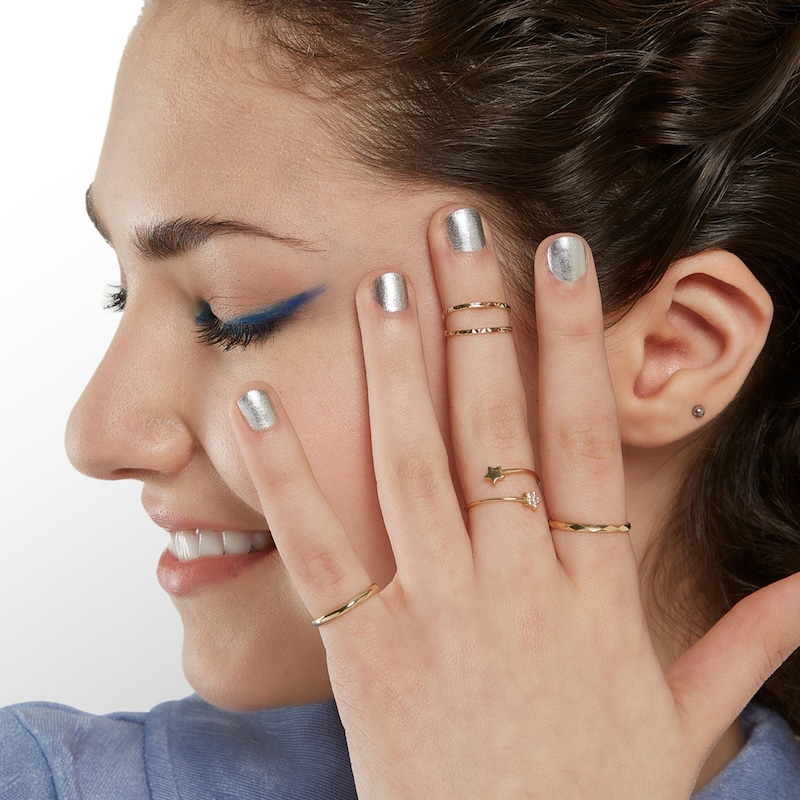 Double Row Hammered Midi/Toe Ring in 10K Gold Tube