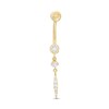 Thumbnail Image 1 of 014 Gauge Cubic Zirconia Bezel-Set Dangle Belly Button Ring in 10K Gold
