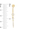 Thumbnail Image 2 of 014 Gauge Cubic Zirconia Bezel-Set Dangle Belly Button Ring in 10K Gold