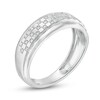 Thumbnail Image 1 of 1/20 CT. T.W. Diamond checkerboard Wedding Band in Sterling Silver