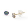 Thumbnail Image 1 of 4mm Rainbow Green Cubic Zirconia Solitaire Stud Earrings in 14K Gold