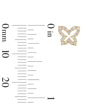 Cubic Zirconia Butterfly Stud Earrings in 10K Gold