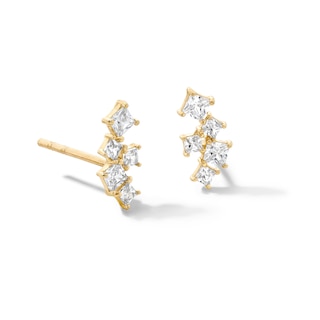 10K Solid Gold CZ Solitaire Studs