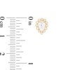 Thumbnail Image 2 of Pear-Shaped Cubic Zirconia Scallop Frame Stud Earrings in 10K Gold