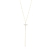 Thumbnail Image 1 of 10K Solid Gold 1/15 CT. T.W. Diamond Cross "Y" Necklace - 17" + 1"