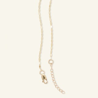 10K Solid Gold 1/15 CT. T.W. Diamond Cross "Y" Necklace - 17" + 1"