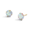 Thumbnail Image 0 of 6mm Iridescent Cubic Zirconia Solitaire Stud Earrings in 14K Gold