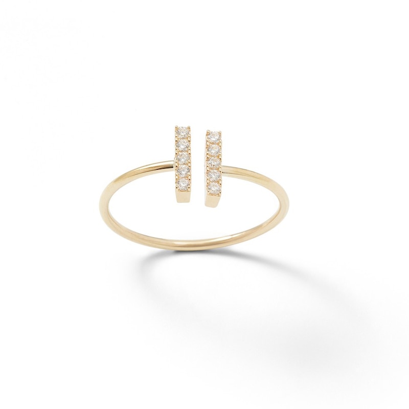 10K Tube Gold CZ Double Linear Bar Midi/Toe Ring