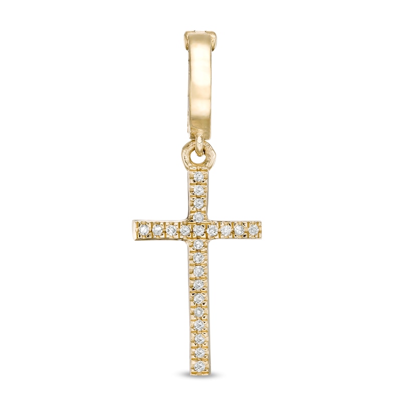 1/20 CT. T.W. Diamond Cross Necklace Charm in 10K Gold