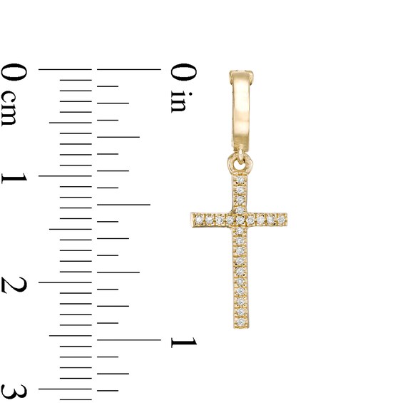 1/20 CT. T.W. Diamond Cross Necklace Charm in 10K Gold