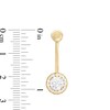 014 Gauge Cubic Zirconia Frame Belly Button Ring in 10K Gold