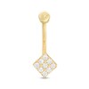 Thumbnail Image 1 of 014 Gauge Cubic Zirconia Tilted Square Belly Button Ring in 10K Gold