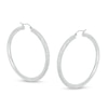 Thumbnail Image 1 of 55mm Diamond-Cut Tube Hoop Earrings in 14K White Gold