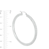 Thumbnail Image 2 of 55mm Diamond-Cut Tube Hoop Earrings in 14K White Gold