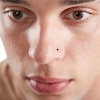 Thumbnail Image 1 of Black Ion Plated Crystal Three Piece Nose Stud and Captive Bead Ring Set - 20G