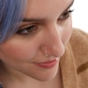 Thumbnail Image 2 of Semi-Solid Sterling Silver Textured Three Piece Nose Ring Set - 22G 3/8"