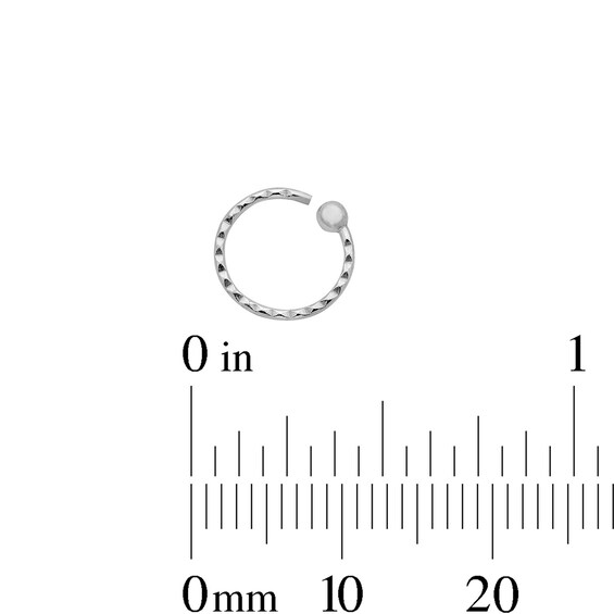 Semi-Solid Sterling Silver Textured Three Piece Nose Ring Set - 22G 3/8"