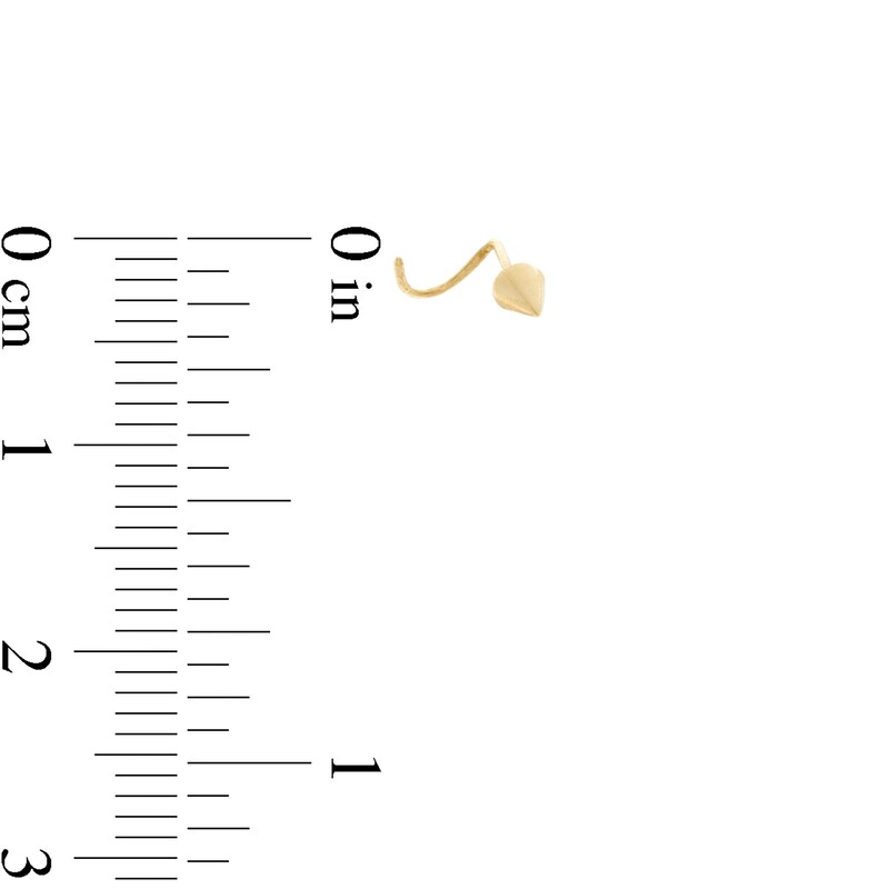 020 Gauge Spiked Nose Stud in 14K Gold