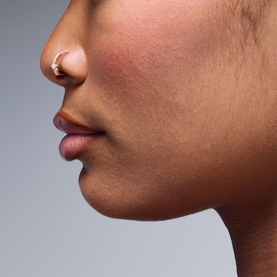 14K Solid Gold CZ Nose Hoop - 20G