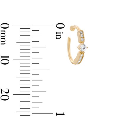 14K Solid Gold CZ Nose Hoop - 20G