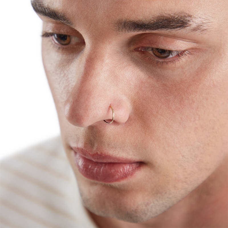 Main Image 3 of 14K Semi-Solid Gold Hoop - 20G