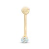 Thumbnail Image 0 of 014 Gauge Blue Cubic Zirconia Belly Button Ring in 10K Gold