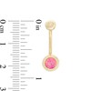 Thumbnail Image 2 of 014 Gauge Pink Simulated Opal Bezet-Set Belly Button Ring in 10K Gold