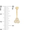 Thumbnail Image 1 of 014 Gauge Simulated Opal and Cubic Zirconia Three Stone Belly Button Ring in 10K Gold